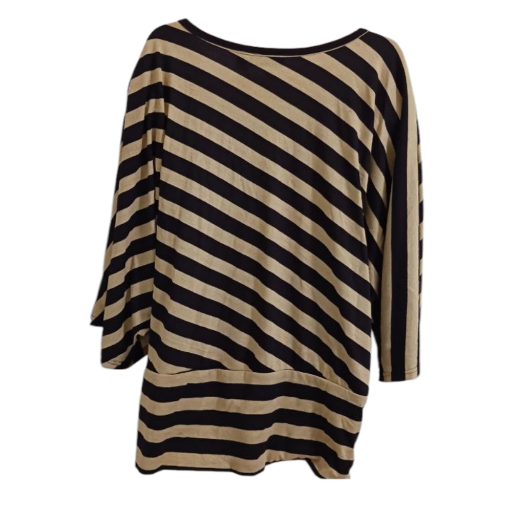 Cute Striped Black & Gold Women's Plus Top size 28